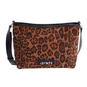 Bolso bandolera para mujer Amichi Zinnia de antelina con cremallera