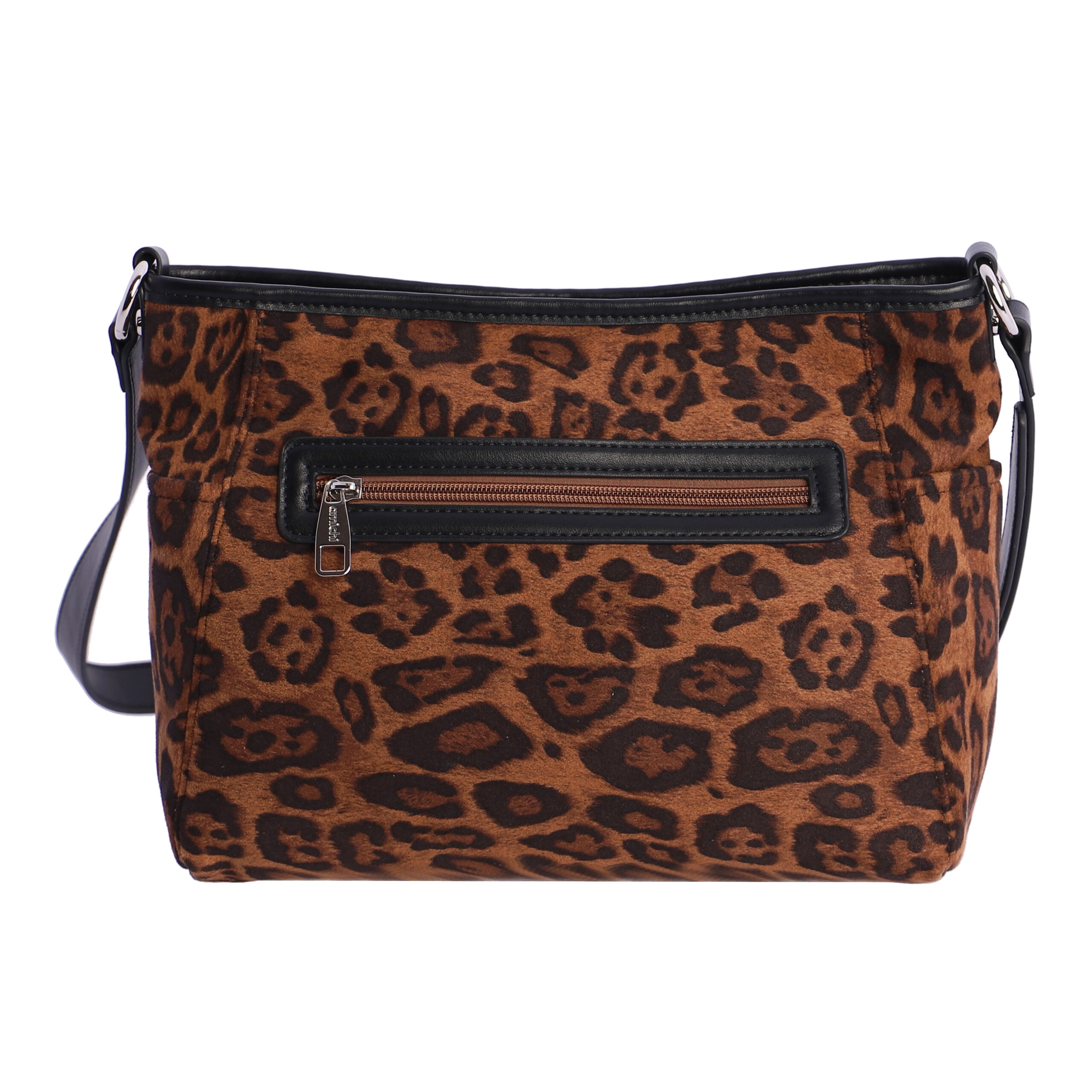 Bolso bandolera para mujer Amichi Zinnia de antelina con cremallera