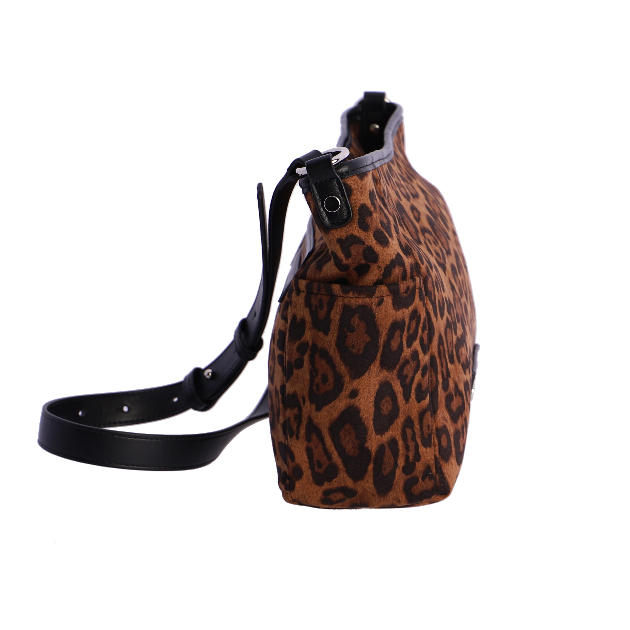 Bolso bandolera para mujer Amichi Zinnia de antelina con cremallera