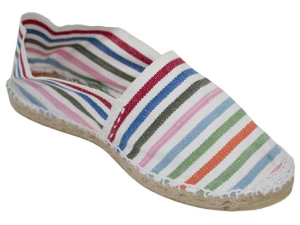 Alpargata yute plana rayas arco iris multicolor