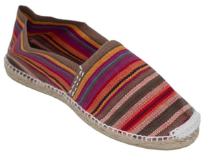 Alpargata yute plana rayas naranja azteca