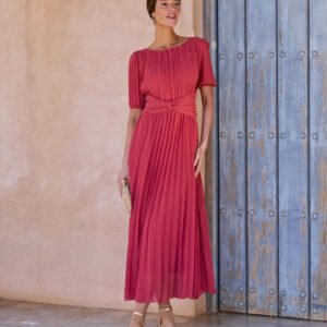 Vestido Invitada Plisado Rojo Candela de Polín Et Moi