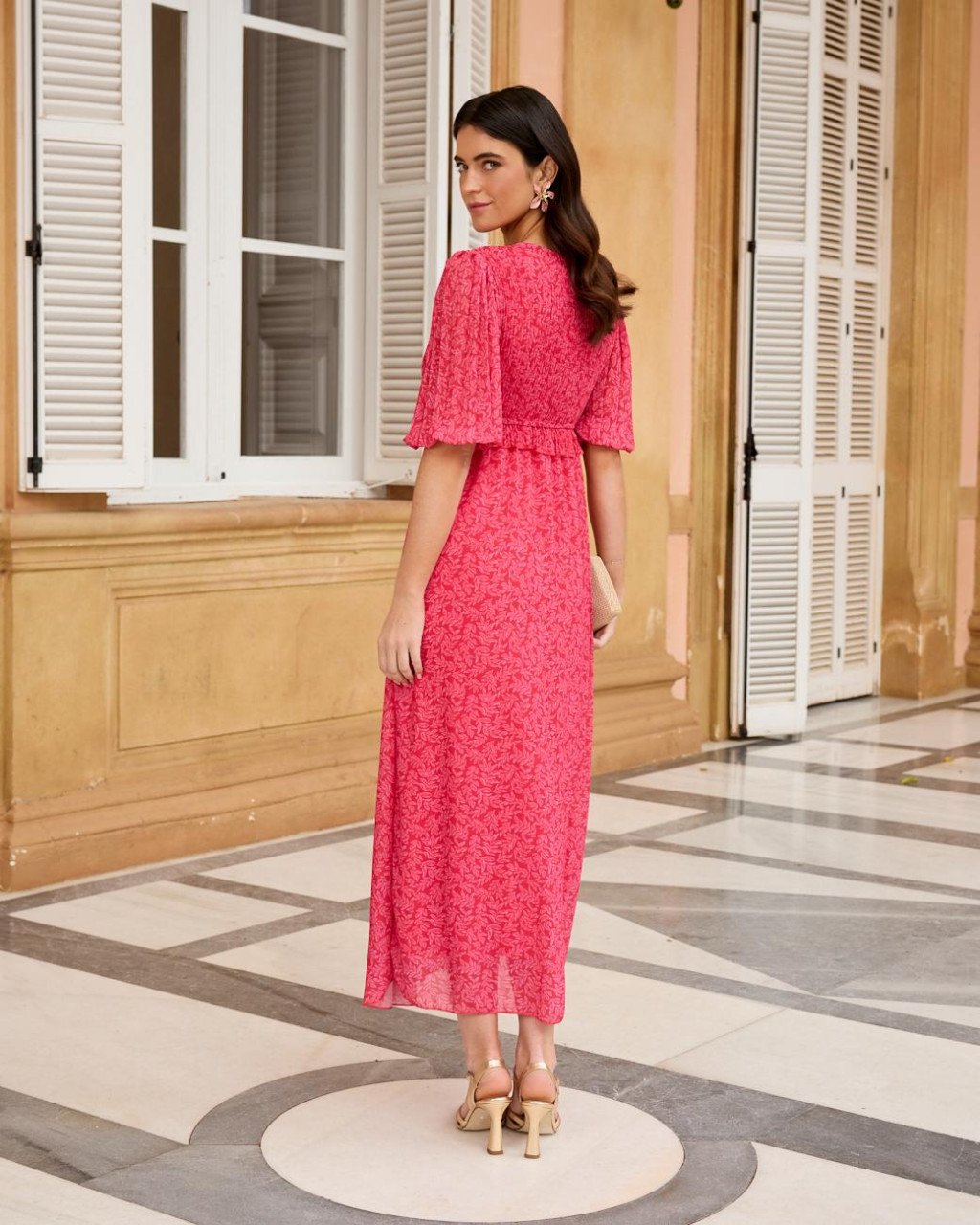 Vestido Invitada Largo Rosa Erica de Polín Et Moi - Imagen 7
