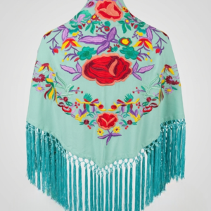 Mantoncillo crepe de seda verde agua