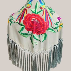 Mantoncillo crepe de seda gris perla