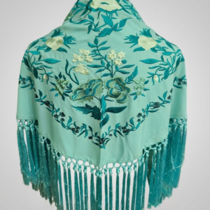 Mantoncillo crepe de seda verde agua