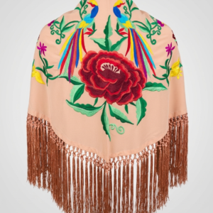 Mantoncillo crepe de seda en tono nude rosado