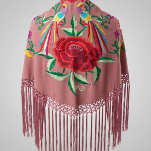 Mantoncillo crepe de seda en color rosa empolvado