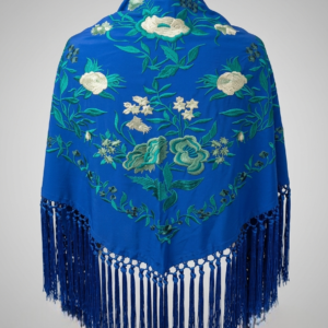 Mantoncillo crepe de seda en azul eléctrico