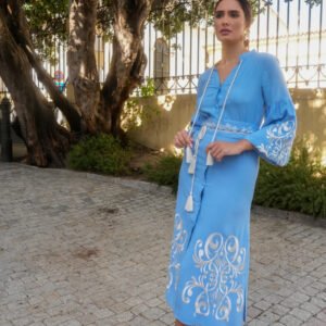 Vestido destino azul camisero