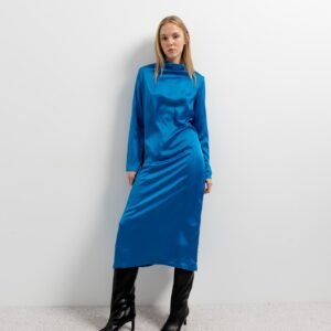 Vestido midi satinado