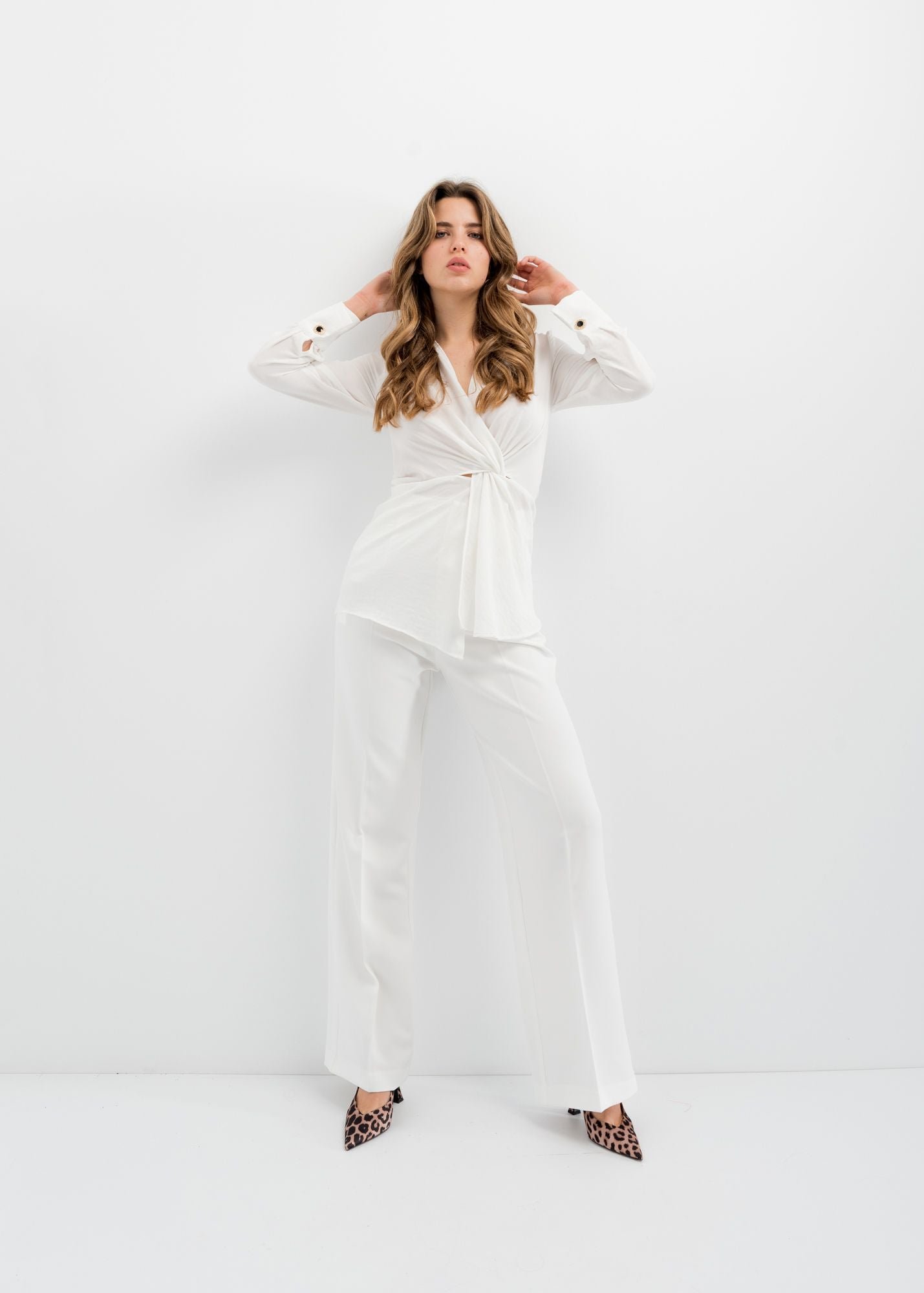 Blusa textura nudo color crudo