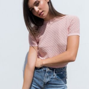 Camiseta calada manga corta