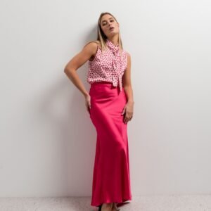 Falda midi satinada de Emarola