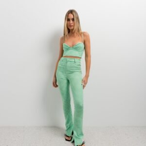 Legging flare cuadro vichy color verde