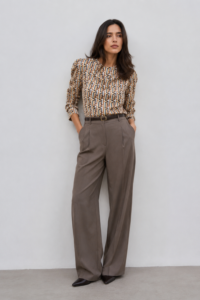 Blusa estampado geométrico - Crudo