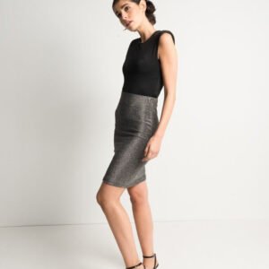 Falda brillo de linú - Negro