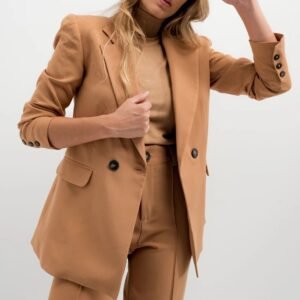 Pantalón beige costura delantera