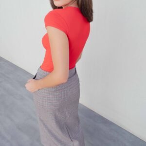 Falda midi pata de gallo