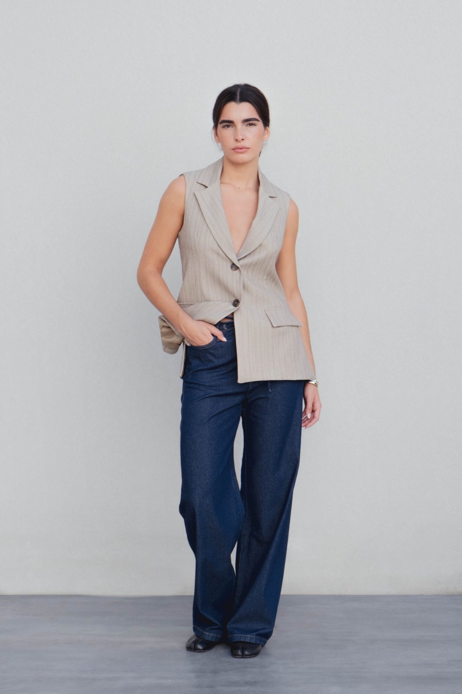 Pantalón fluido efecto denim de Emarola