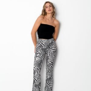 Pantalón estampado animal - Negro