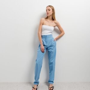 Pantalón tiro alto - Celeste