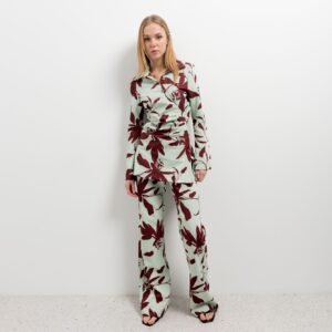 Pantalón estampado floral - Verde