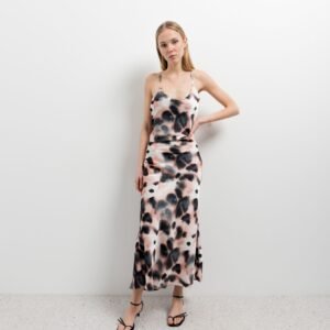 Vestido estampado tie dye - Negro
