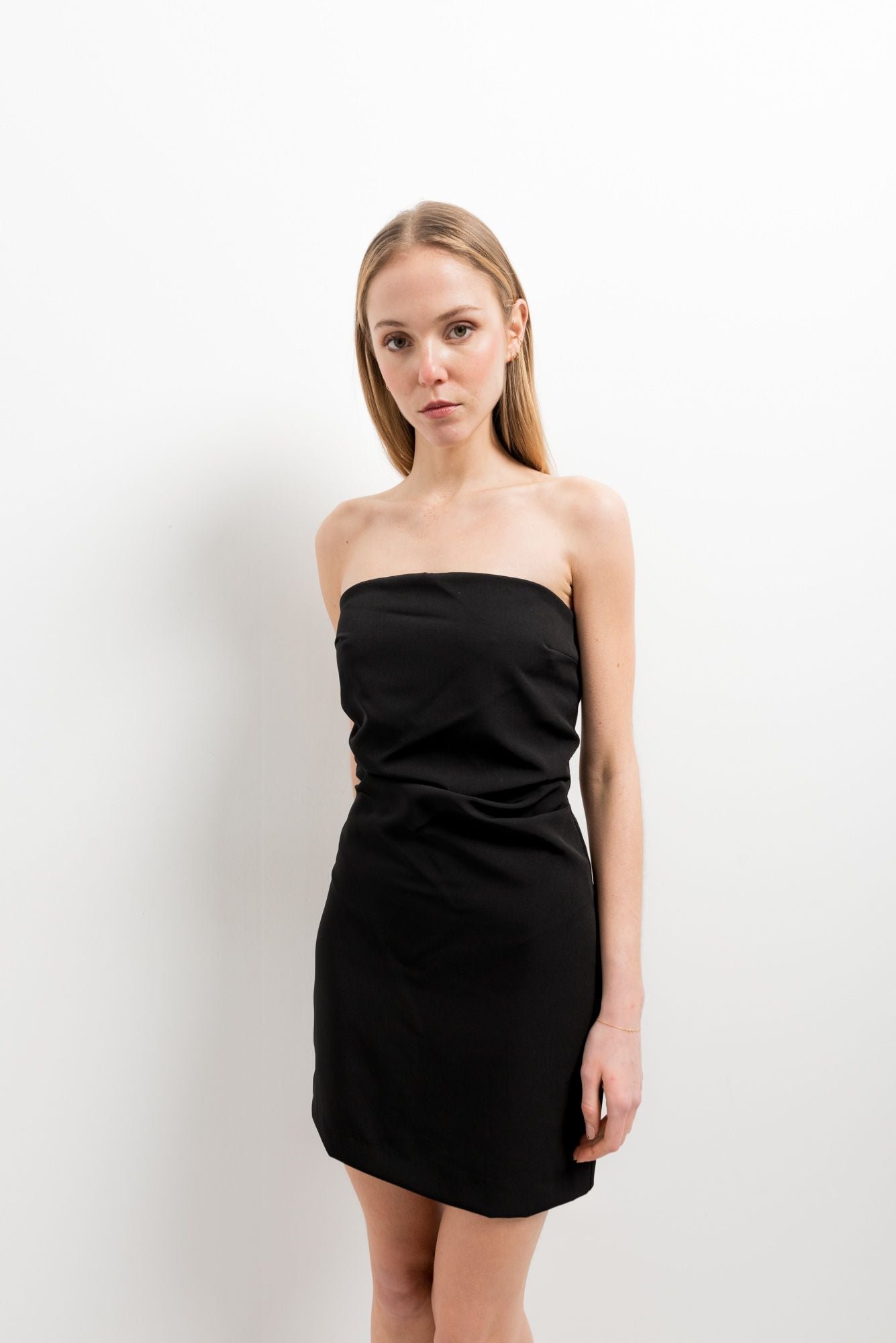 Vestido drapeado - Negro - Imagen 2