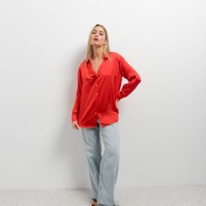 Camisa satinada - Rojo