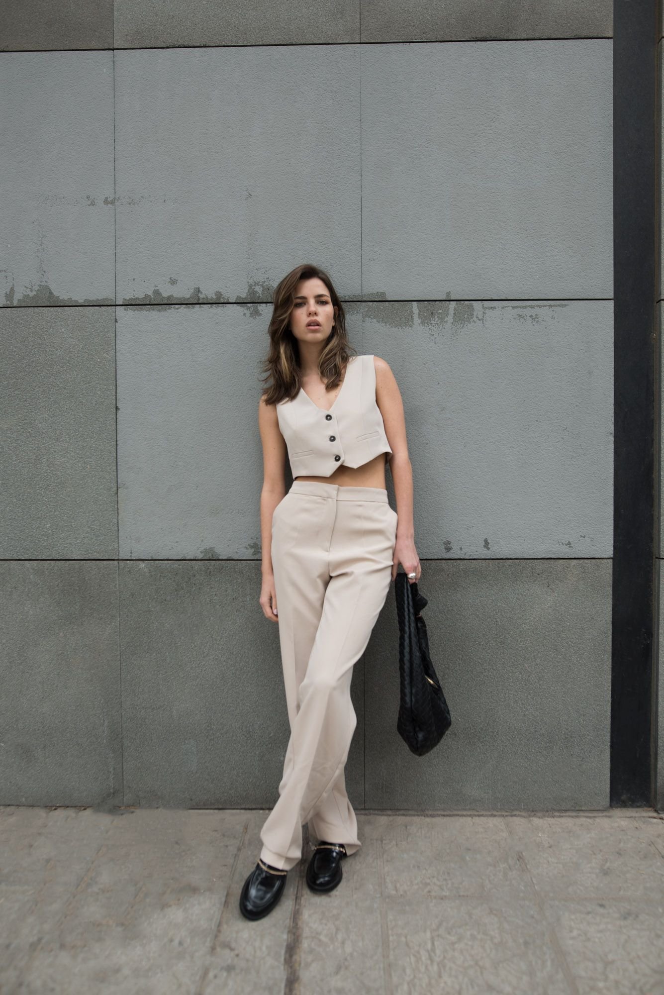 Chaleco sastre corto - Beige - Imagen 3