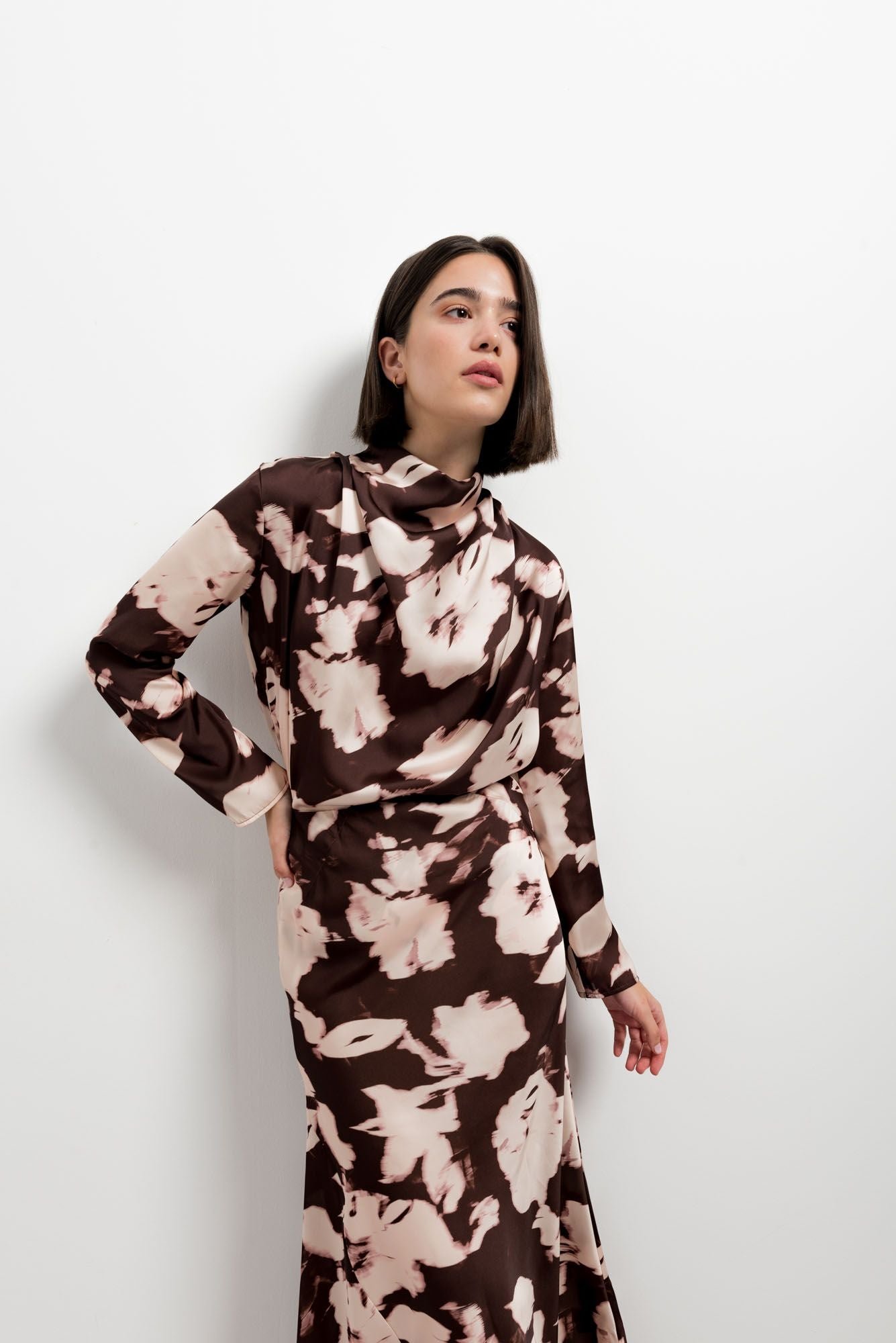 Falda larga estampada - Marrón - Imagen 5