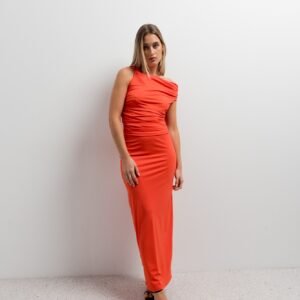 Falda midi poliamida - Coral