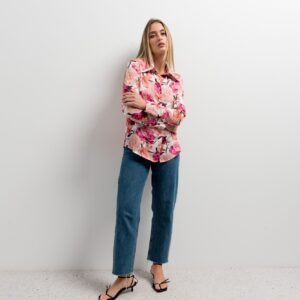 Camisa satinada estampada - Crudo