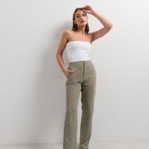 Pantalón estampado geométrico - Marrón