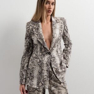 Pantalón palazzo estampado animal - Beige