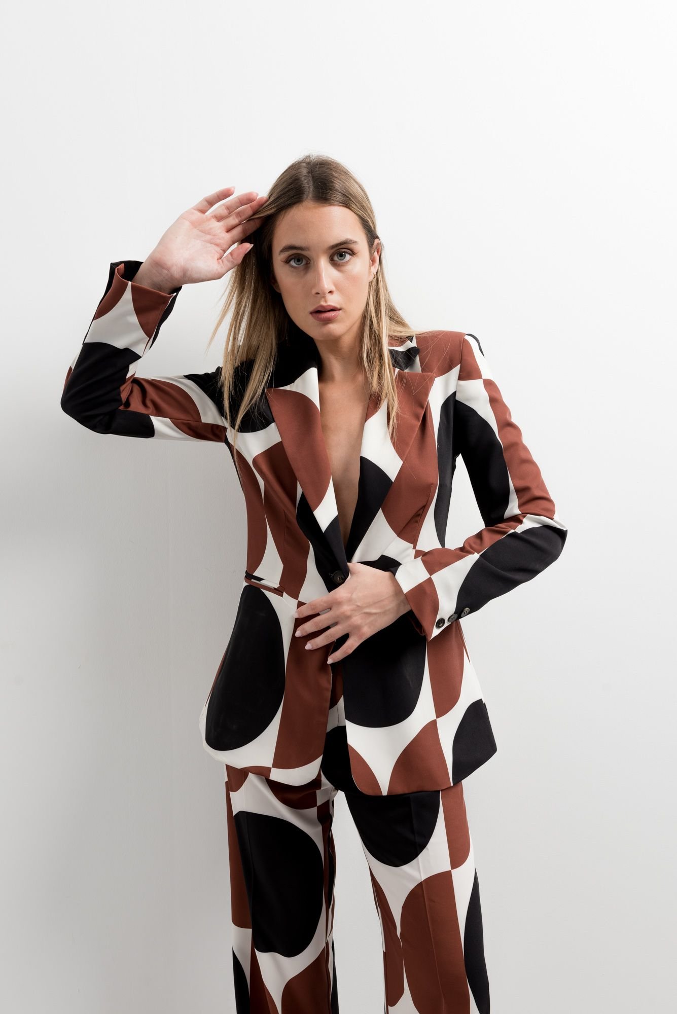 Blazer estampada - Beige - Imagen 2