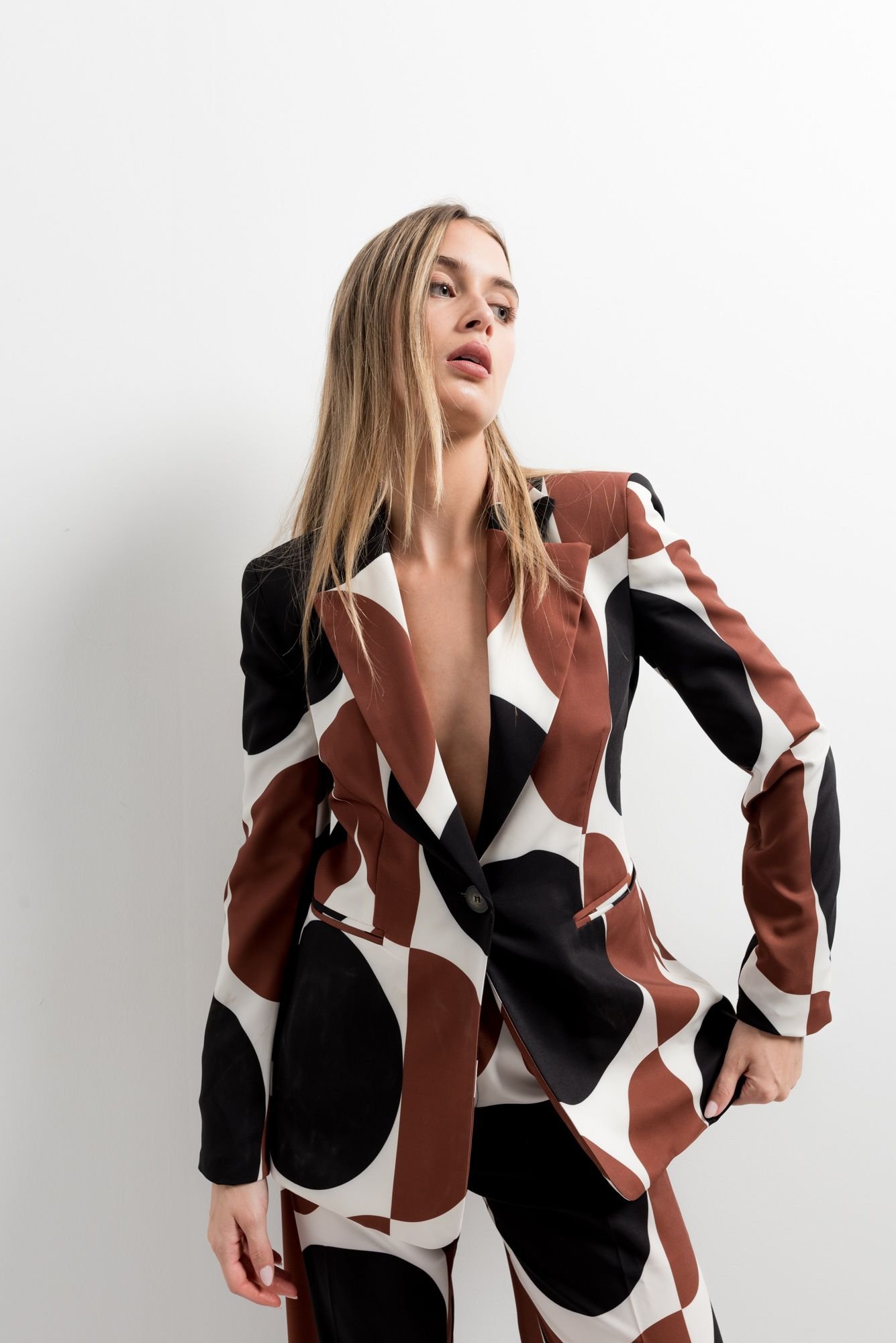 Blazer estampada - Beige - Imagen 3
