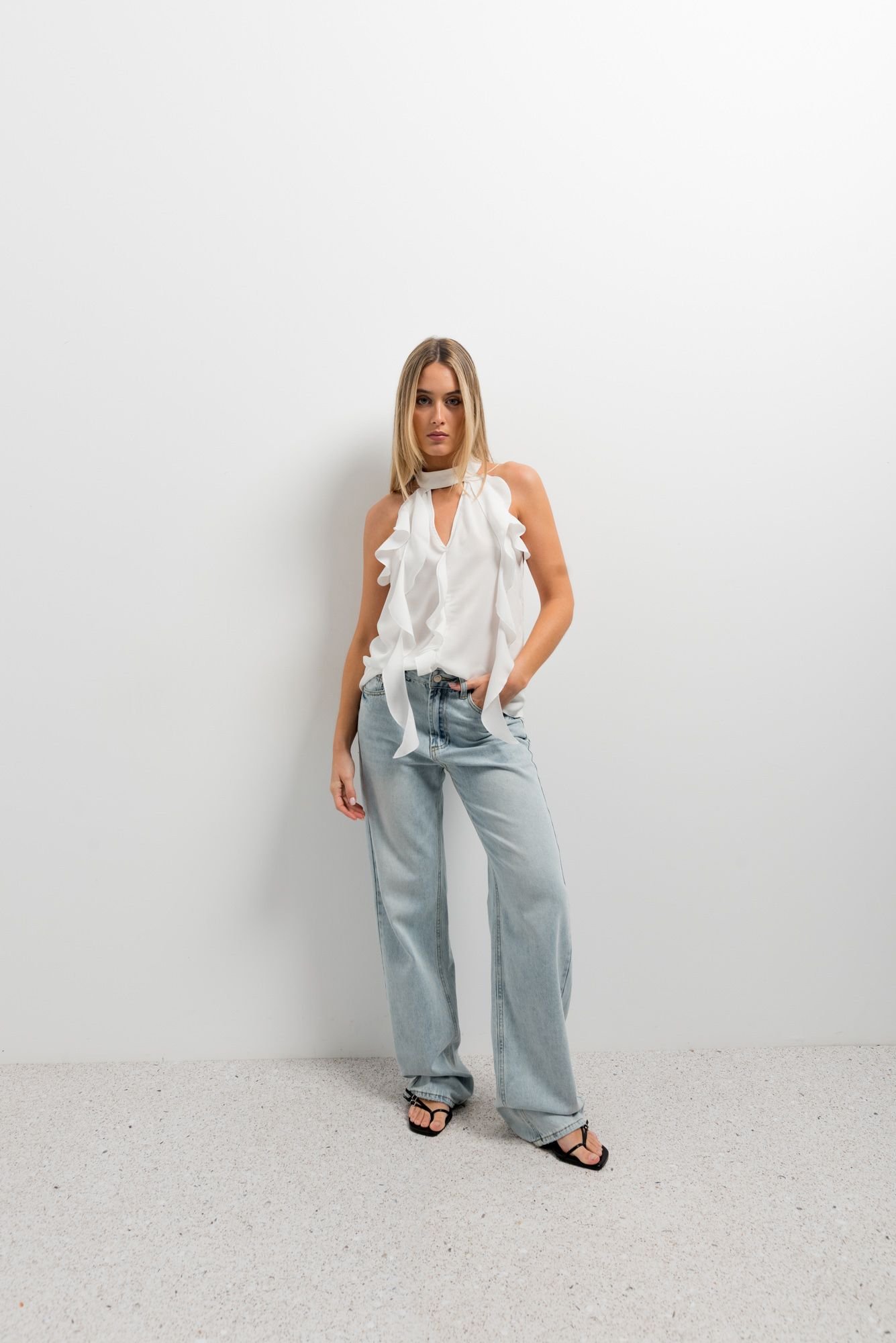 Blusa volantes - Crudo - Imagen 4