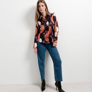 Camisa satinada estampada - Morado