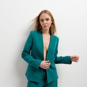Blazer entallada sin solapa