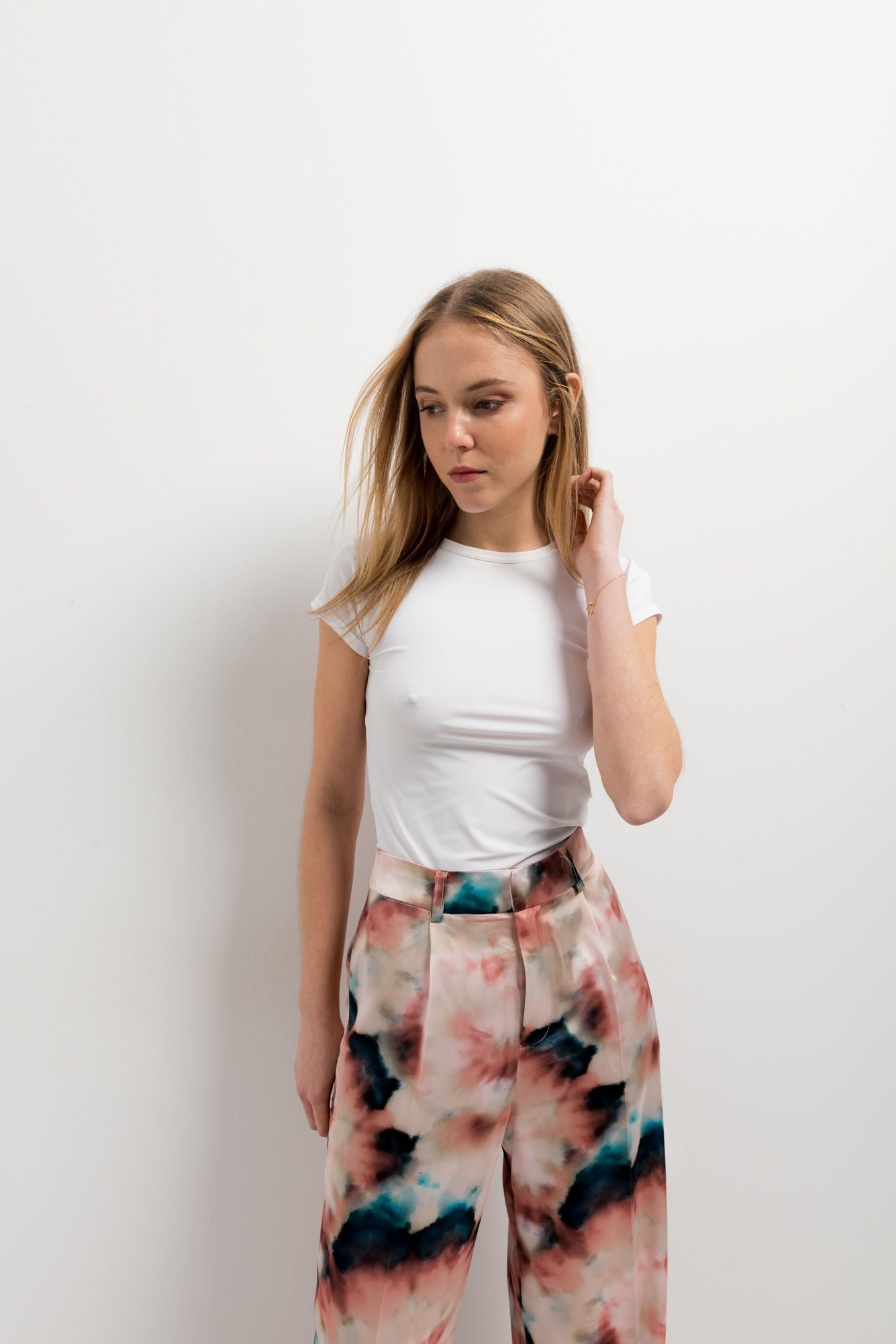 Pantalón recto estampado tie dye - Rosa - Imagen 3