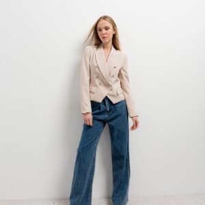 Blazer cruzada botones color crudo