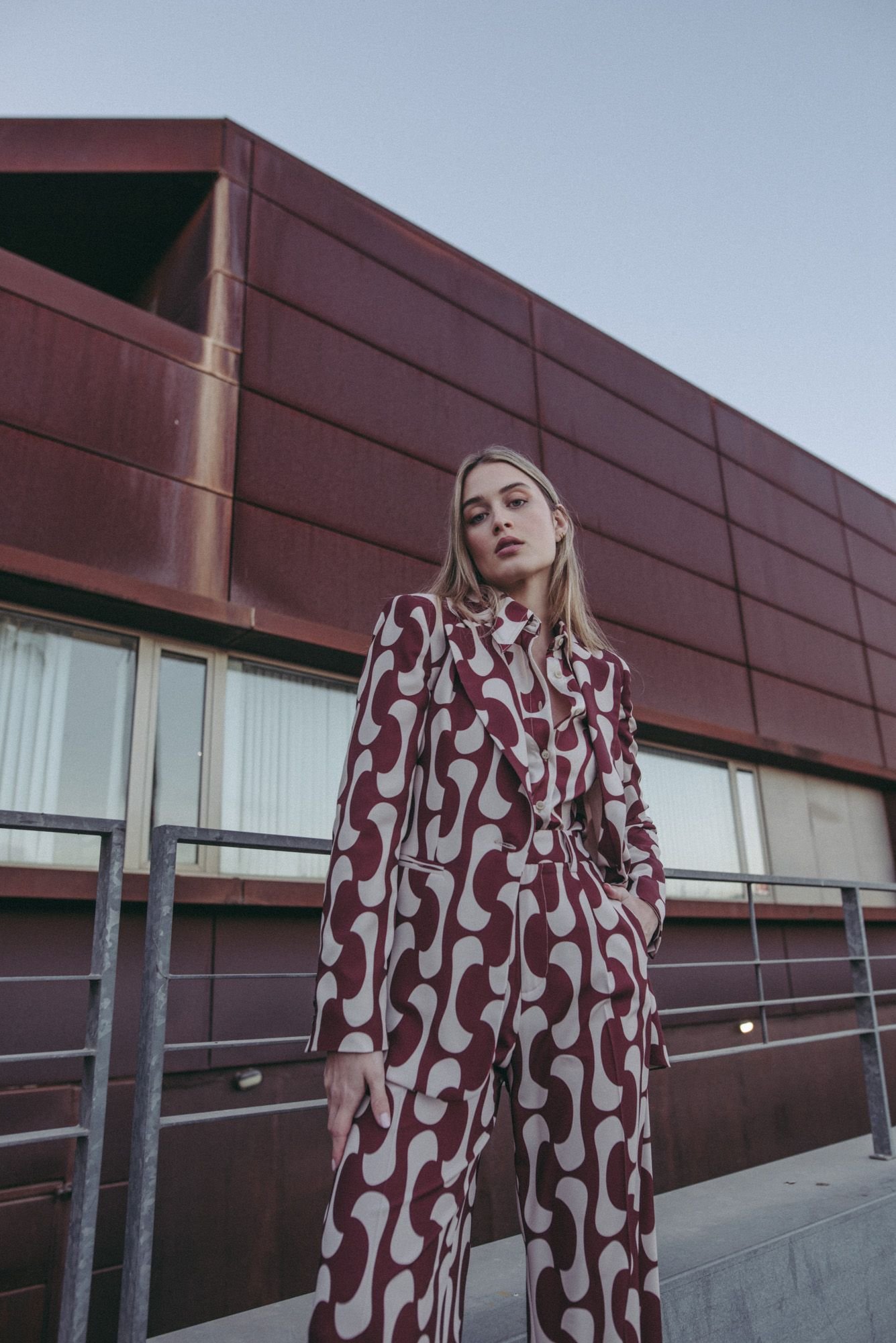 Blazer estampada - Burdeos - Imagen 6