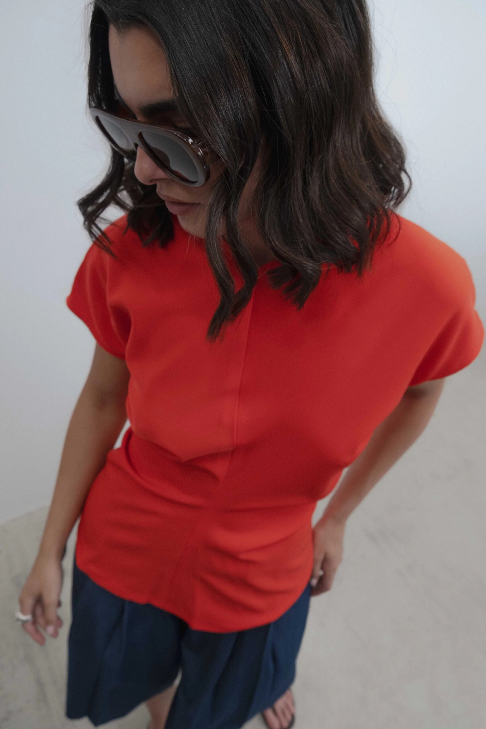 Blusa frunce - Rojo - Imagen 3
