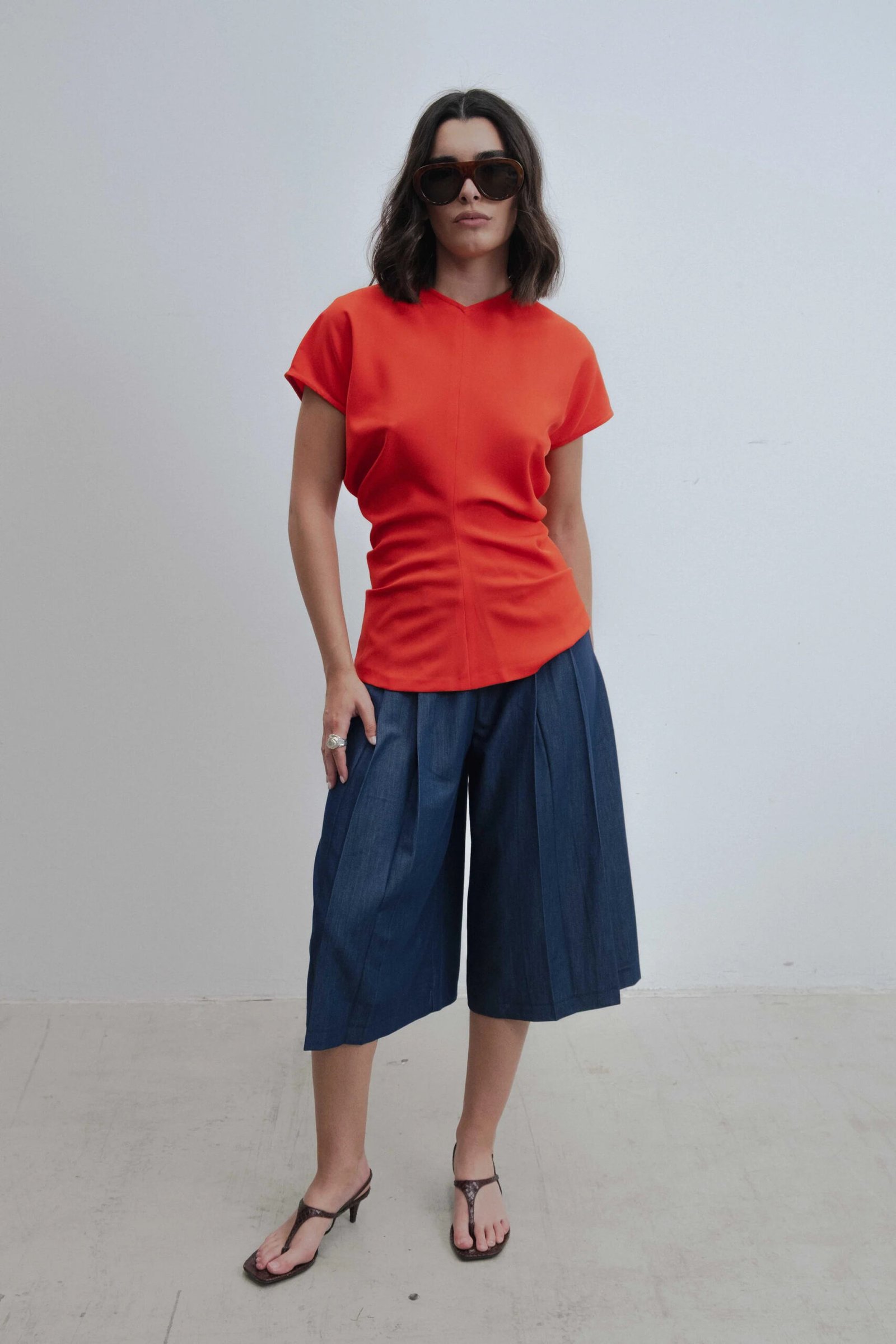 Blusa frunce - Rojo