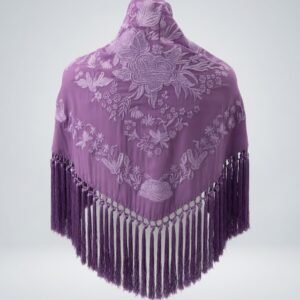 Mantoncillo de viscosa de algodón malva empolvado