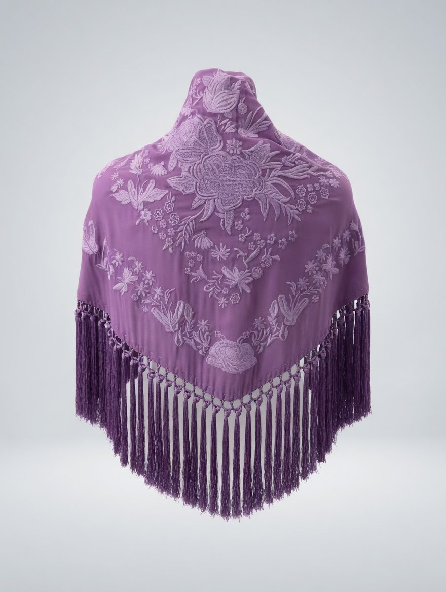 Mantoncillo de viscosa de algodón malva empolvado