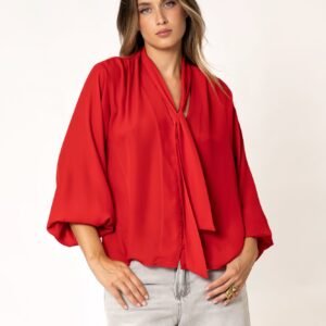 Blusa fluida color rojo