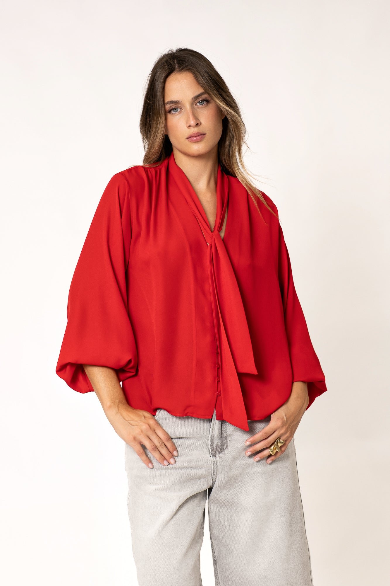 Blusa fluida color rojo